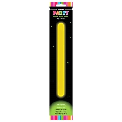 Yellow Glow Foam Stick 27cm (Pk 1)