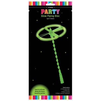 Green Glow Stick Flying Disc with Launcher (Pk 1)