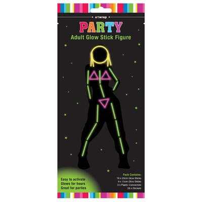 Adult Woman Glow Stick Figure Set (59 Pieces)