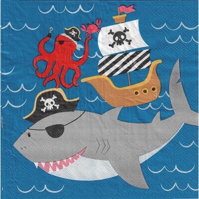 Pirate Ships Ahoy Lunch Napkins 2 Ply Pk 20