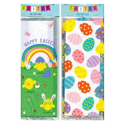 Assorted Designs Easter Cello Treat Bags with Ties (Pk 30)