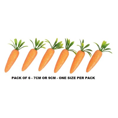 Easter Foam Carrots Decorations Pk 6 7cm or 9cm