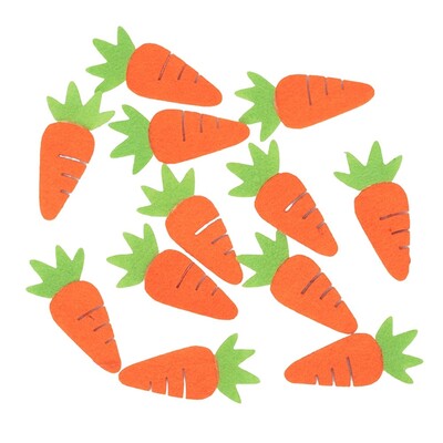 Easter Felt Carrot Sticker Decorations 2 x 5cm Pk 12 Craft Supplies