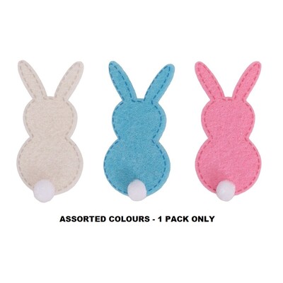 Easter Felt Bunny Motifs Decorations 6cm Pk 5 Assorted Colour
