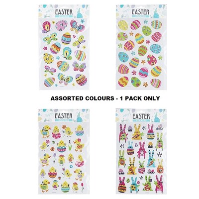 Easter Stickers Plastic with Foil Accents 1 Sheet Assorted