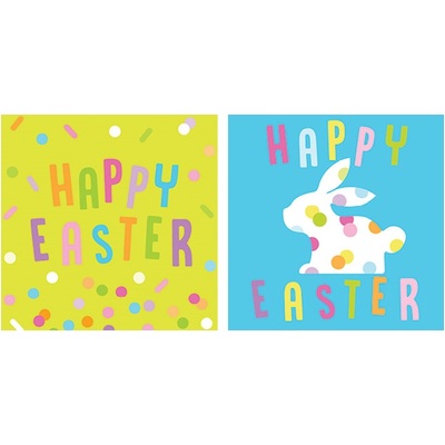 Happy Easter or Bunny Design Paper Lunch Napkins Pk 16 (2 Packs)
