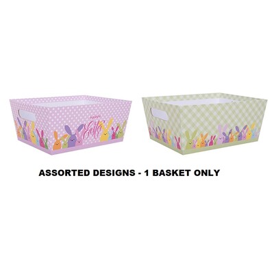 Easter Pastel Cardboard Basket 28cm Pk 1 Assorted Designs