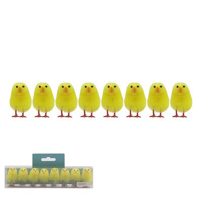Fluffy Easter Chenille Chicks Decorations (Pk 8)