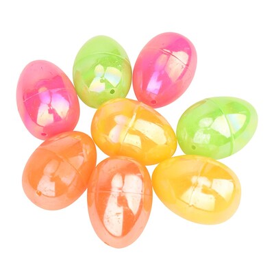 Mixed Iridescent Fillable Plastic Easter Eggs (Pk 8)