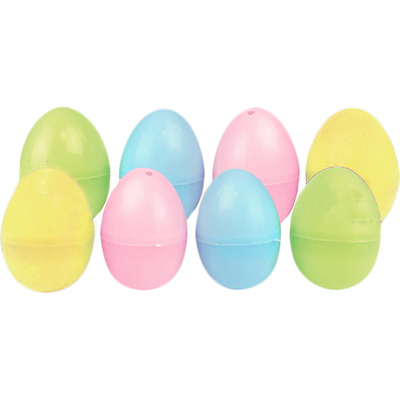 Mixed Pastel Easter Fillable Plastic Eggs (Pk 8)