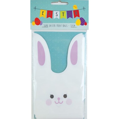 Easter Bunny Plastic Treat Bags 17cm (Pk 10)