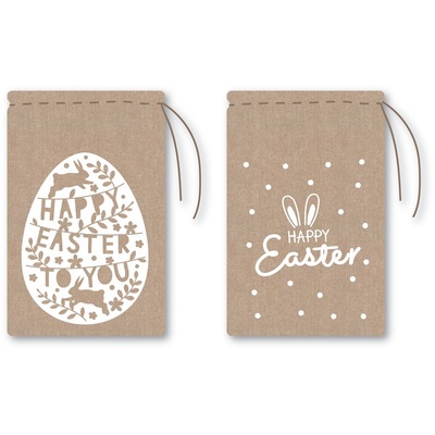 Happy Easter To You Hessian Treat Bags 10cm (Pk 2)