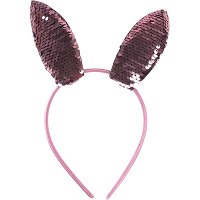 Easter Pink & Silver Reversible Sequin Bunny Ears on Headband