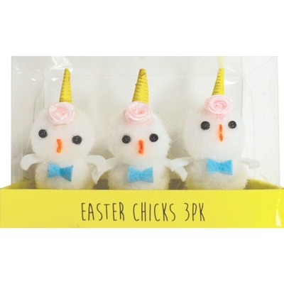 Easter Fluffy Chicks with Unicorn Party Hat (Pk 3)