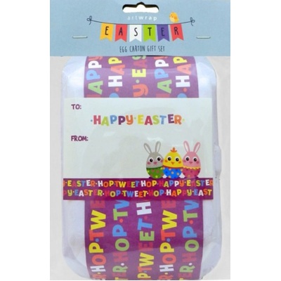 Happy Easter Egg Carton Gift Box with Label