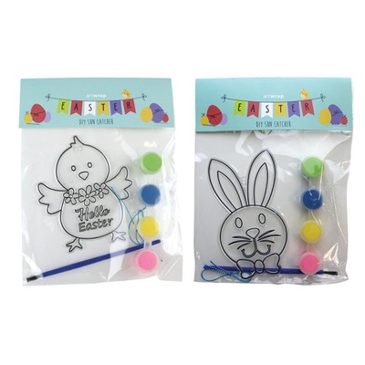 Happy Easter Paint Your Own Sun Catcher Bunny or Chick (Pk 2)
