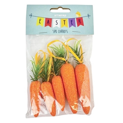 Easter Hanging Carrot Decorations (Pk 5)
