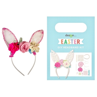 Easter Bunny Ears & Flowers DIY Headband Kit (Pk 1)