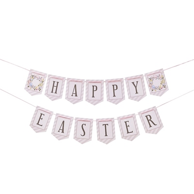 Floral Happy Easter Bunting Banner Decoration