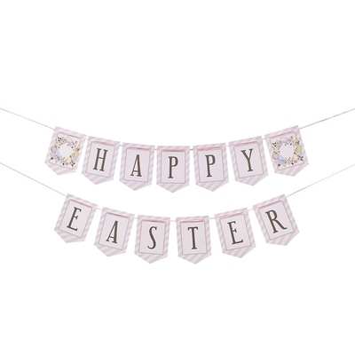 Floral Happy Easter Bunting Banner Decoration