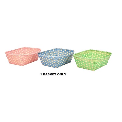 Assorted Colour Bamboo Easter Basket 26x22x8cm (Pk 1)