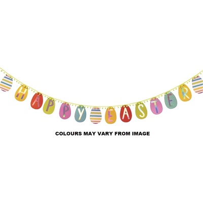 Assorted Colour Happy Easter Egg Bunting Banner Decoration