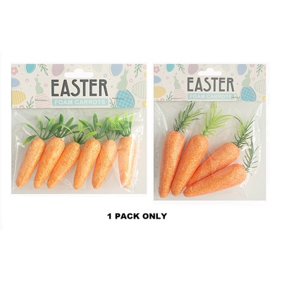 Assorted Glitter Easter Carrot Decorations (1 Pack)