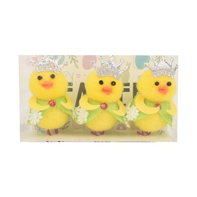 Fluffy Easter Green Princess Chicks Decorations (Pk 3)