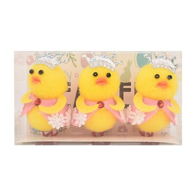 Fluffy Easter Pink Princess Chicks Decorations (Pk 3)