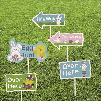 Easter Egg Hunt Signs Lawn Decorations (Pk 5)