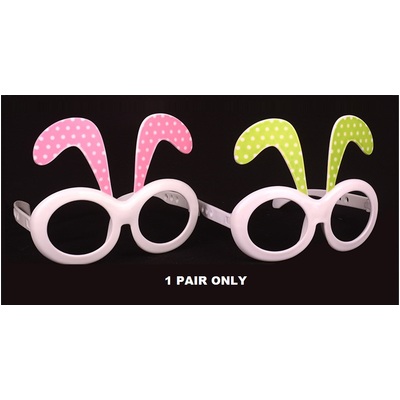 Pink or Green Child Easter Bunny Novelty Glasses (Pk 1)