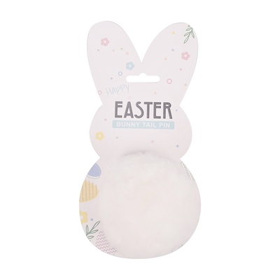 White Easter Bunny Pin-On Fluffy Rabbit Tail