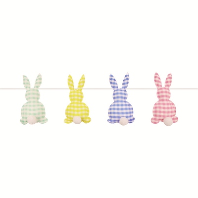 Fabric Plush Easter Bunny Bunting Garland Decoration