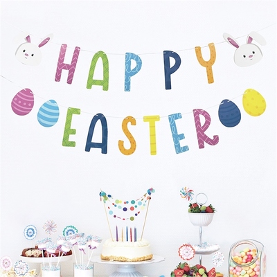 Happy Easter Bunny & Egg Garland Banner Decoration