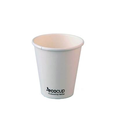 White EcoCup Smooth 90mm Single Wall 8oz 236ml Coffee Cup (Pk 50)