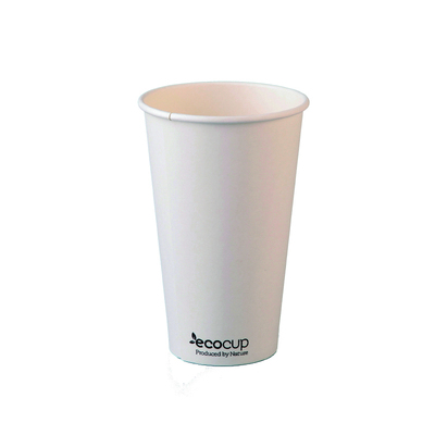 White EcoCup Smooth 90mm Single Wall 16oz 473ml Coffee Cup (Pk 50)