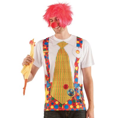 Men's Clown with Big Tie Faux Real T Shirt (Large) Pk 1