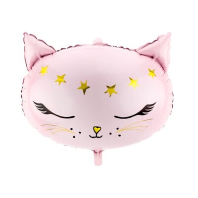 Pink Cat Head Foil Supershape Balloon 48cm x 36cm | Cute Cat Balloon