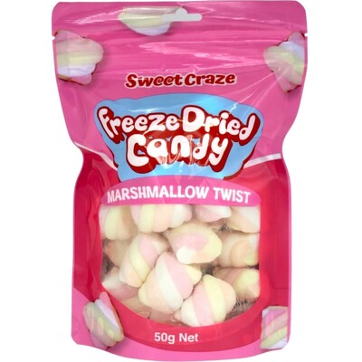 Freeze Dried Marshmallow Twist Lollies Candy 50g