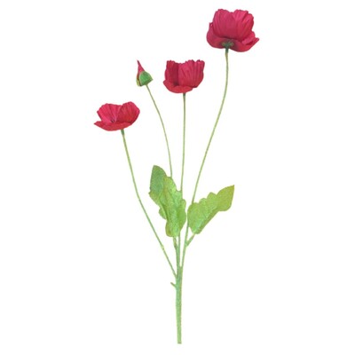 Artificial Red Poppy Stem 60cm ANZAC Remembrance