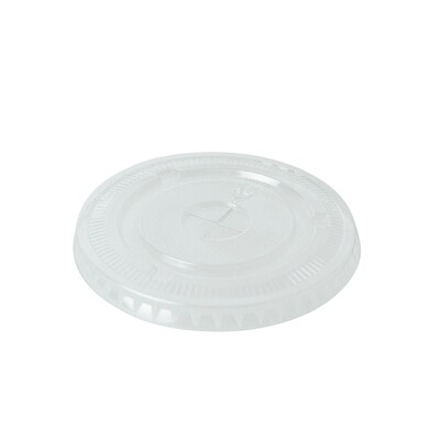 BetaEco Clear Flat Lids 98mm with Straw Hole for 12–24oz PET Cups – 50 Pack