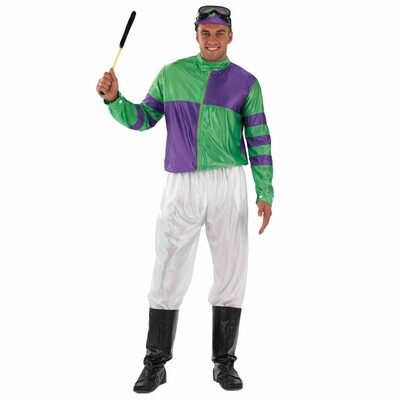 Adult Green & Purple Jockey Costume Mens Size S