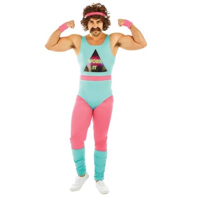 Adult 80's Fitness Aerobics Instructor Costume Mens Large