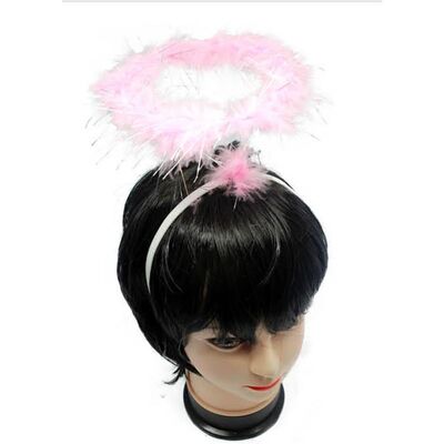 Pink Feather Angel Halo on Headband