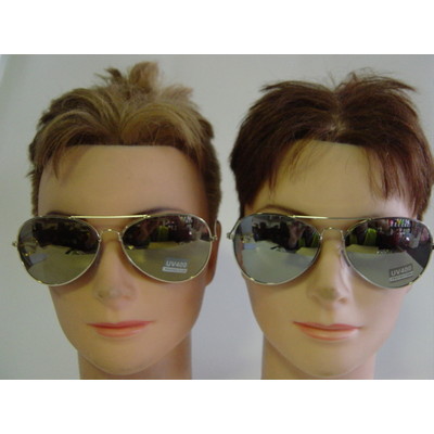 Silver Cop Aviator Glasses with Mirror Lenses Pk 1