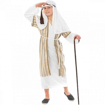 Child Christmas Nativity Gold Shepherd Costume Large 10-12 Yrs