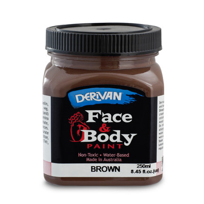 Brown Face and Body Paint 250ml Pk 1 