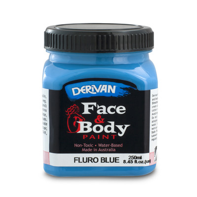 Fluoro Blue Face and Body Paint (250ml Jar) Pk 1 