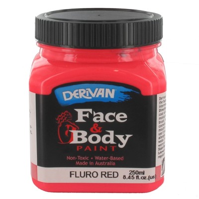 Fluro Red Face and Body Paint 250ml Pk 1 