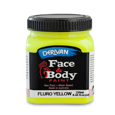 Fluro Yellow Face and Body Paint (250ml Jar) Pk 1 